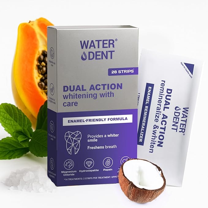 Whitening &amp Remineralization Teeth Strips and Concentrated Water flosser Rinse &amp Mouthwash Peroxide Free. Made in USA