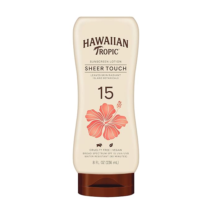 Hawaiian Tropic Weightless Hydration Clear Spray Sunscreen SPF 15 Twin Pack 6oz each &amp Sheer Touch Ultra Radiance Lotion Sunscreen SPF 15 8oz