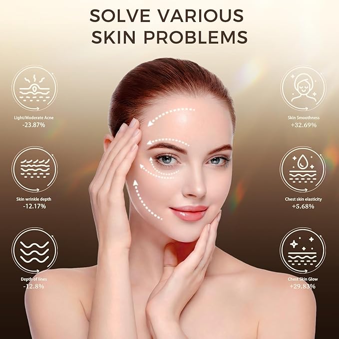 Red Light Therapy for Face &amp Neck Red Light Mask with 850nm NIR 7-1 Colors LED Light Therapy mask Rechargeable LED Face &amp Neck Mask for Anti-AgingSkin Firming &amp Radiant Glow at Home