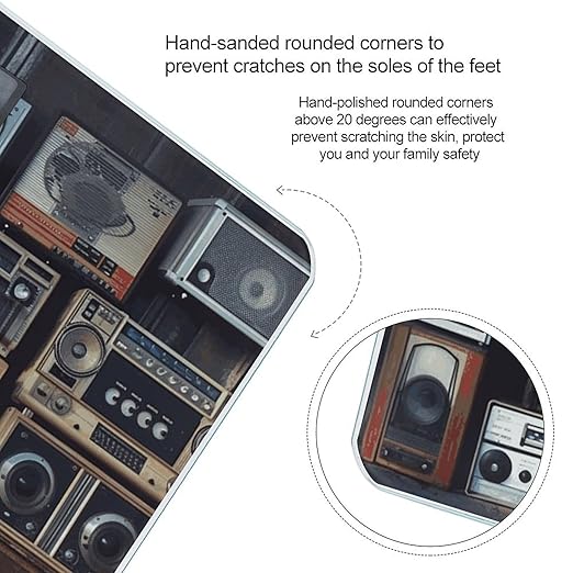 Vintage Wall of Radio Boombox Bathroom Scale Ultra-Bright Liquid Crystal Screen Weight Scale Accurate Bathroom Body Scales for Body Weight Bathroom Pet Home Bedroom Gift-Giving