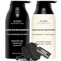 Hard Water Shampoo &amp Conditioner Set | Hydrating Hair Treatment for Shine &amp Manageability | Clarifying Wash with Bentonite Clay Volcanic Ash Lactic Acid | Metal Detox Shampoo with Collagen 3
