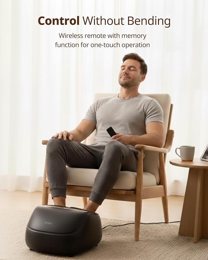 4-in-1 Shiatsu Foot Massager with Heat Deep Kneading Air Compression Vibration FSA Eligible HSA Eligible for Neuropathy Plantar Fasciitis Pain Relief Gift for Women &amp Men Size Up to 14