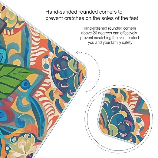 Flowers and Hawaiian Tribal Patterns Scale for Body Weight Sturdy Tempered Glass Weighing Scales with LCD Display Accurate Digital Bathroom Scale Convenient Body Fat Smart Scales Easy Read