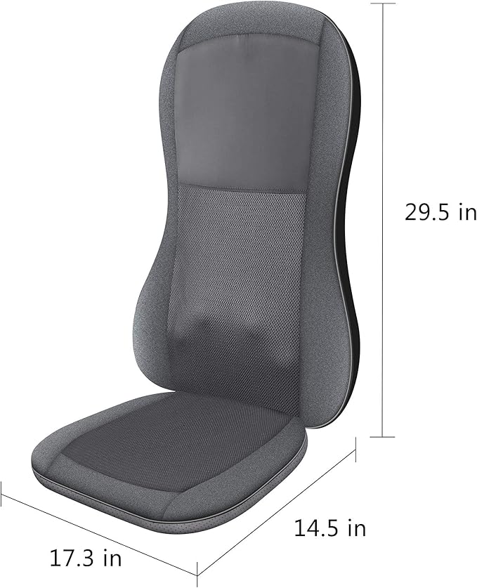 COMFIER Shiatsu Full Back MassagerMassage Chair Pad with Heat2D/3D Massage Seat CushionChair Massager with 10 Shiatsu Nodes Rolling Kneading Chair Pads for Lower BackGift for MenWomen