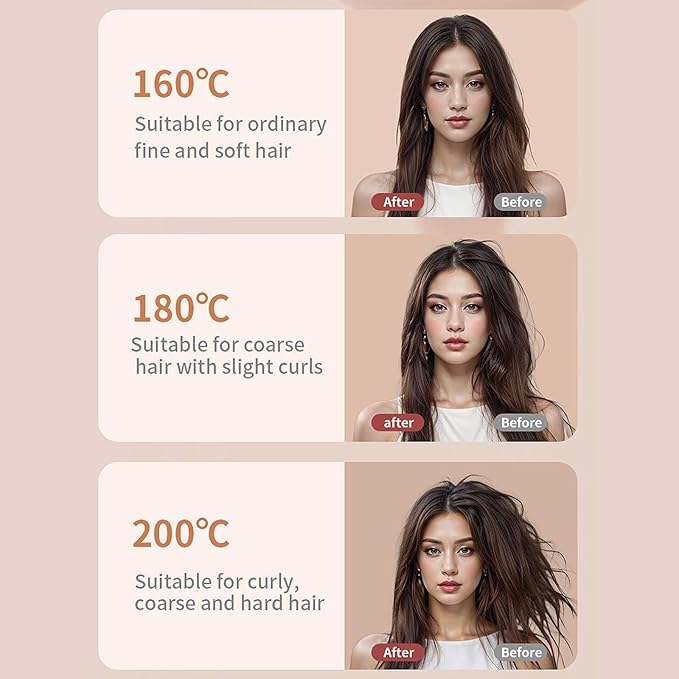 Safe Efficient Hair Straightener Brush ABS Ergonomic Design Portable for Men Women All Styles Portable Hair Straightener
