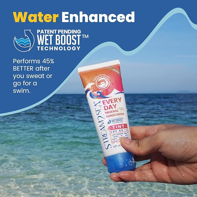 SPF 45 Every Day Tint Mineral Sunscreen | 2.5 Fl Oz Biodegradable Paraben Free &amp Reef Safe | Non-Greasy Tinted Sunscreen For Face &amp Body Protection Against UVA &amp UVB