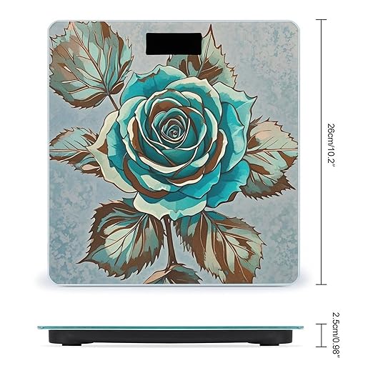 Brown Teal Turquoise Rose Scale for Body Weight Highly Accurate Digital Bathroom Body Scale Digital Bathroom Scales for People Anti-Slip Large LCD Display Smart Scales