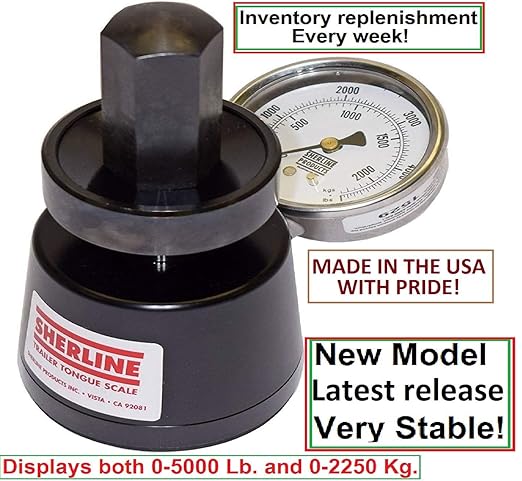 Sherline Hydraulic Tongue Weight Scale (5781) DISPLAYS Both 0-5000lb and 0-2250 Kg. Very Stable