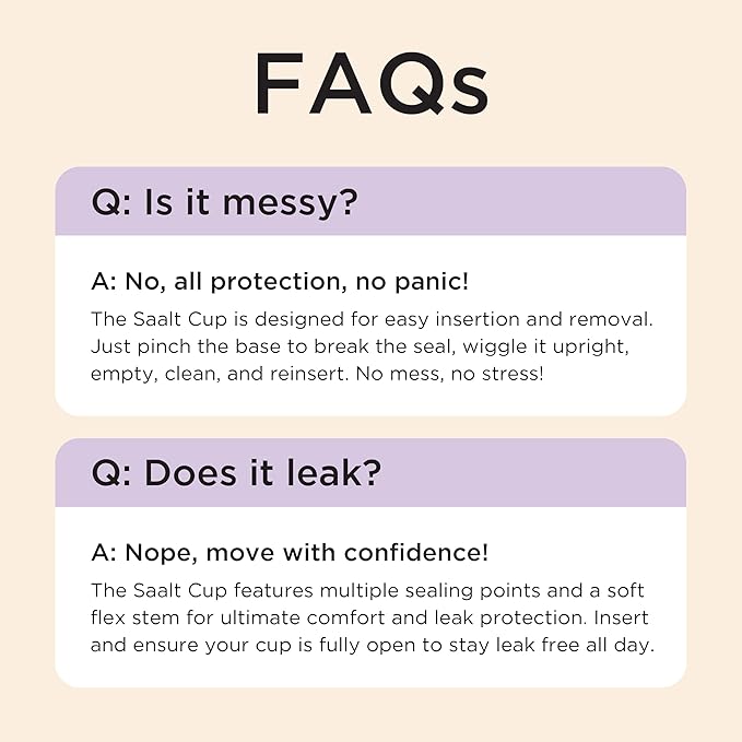 Saalt Soft Menstrual Cup – Reusable Period Cup – Made for Comfortable Leak-Free Protection Up to 12 Hours – BPA &amp Latex Free – Includes Cup &amp Carry Bag (Regular Mountain Iris)