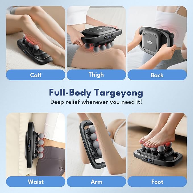VTT 8-Head Massage Gun Deep Tissue Back Massager Electric Handheld Massager for Back Shoulders Legs Muscle Pain Relief Ideal Gifts for Women Men Mom and Dad