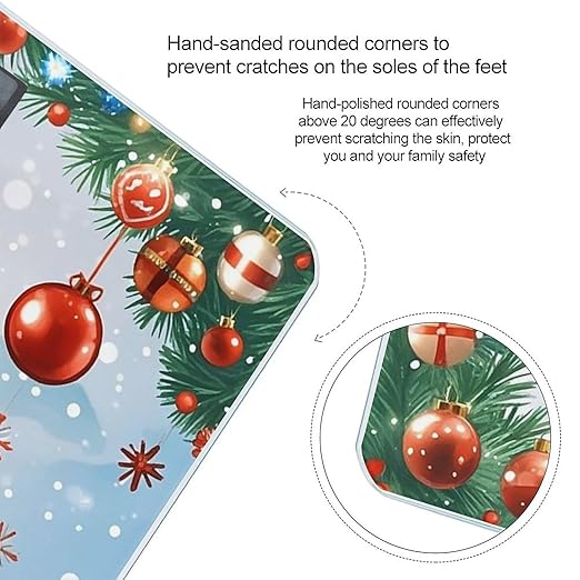 Red Christmas Tree Scale for Body Weight Digital Bathroom Scale Toughened Glass High Precision Scales for Body Weight with Large LCD Backlight Display Weight Scales