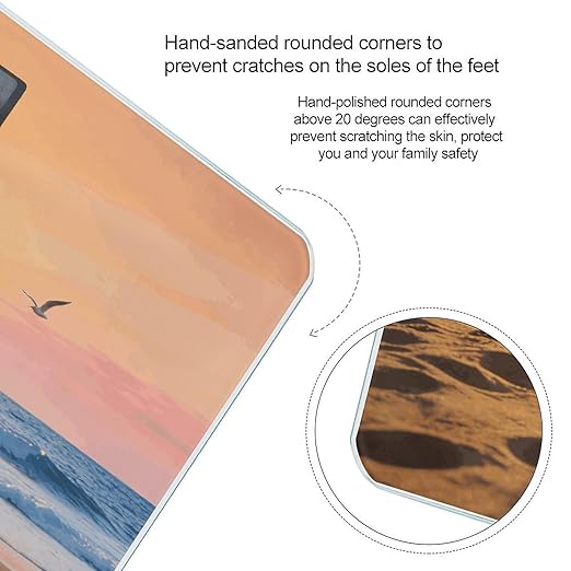 Beach Bench Weight ScaleClear LED Display Bathroom Digital Weighing ScaleTempered Glass Digital Bathroom Scale for Body Weight Capacity Up to 400 Lbs