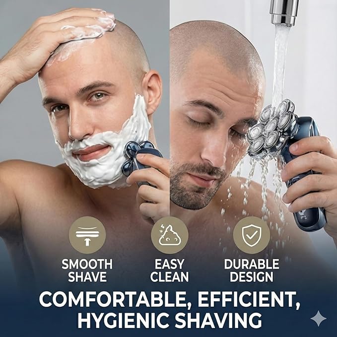 2Pack Fit for SHPAVVER Replacement Heads7 Blade Floating Head Fit for Cyruzi Replacement HeadCompatible with SHPAVVER/Cyruzi Head Shavers for Bald MenMagnetic IPX7 Waterproof Shaver Heads.