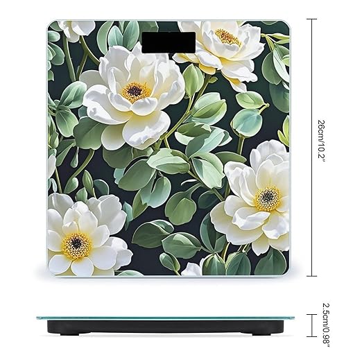 White and Emerald Scale for Body Weight Digital Bathroom Scale Toughened Glass High Precision Scales for Body Weight with Large LCD Backlight Display Weight Scales