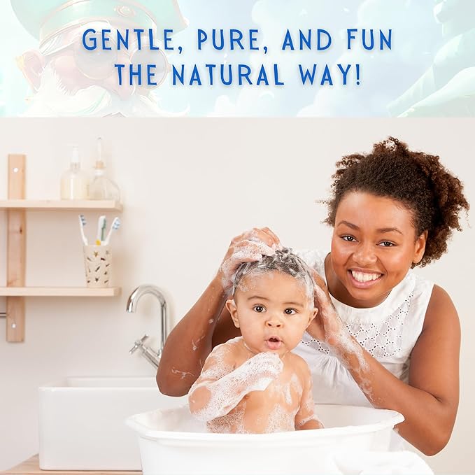 Kids Body Wash – Plant Based Gentle Moisturizer with Shea Butter – Safe for Sensitive Skin – Captain Cool Mist – 3 Pack (8 oz Each)