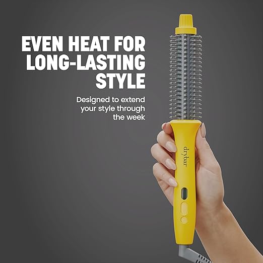 Drybar The Curl Party Heated Curling Round Brush – Salon Curling Wand with Long-Lasting Shiny Results