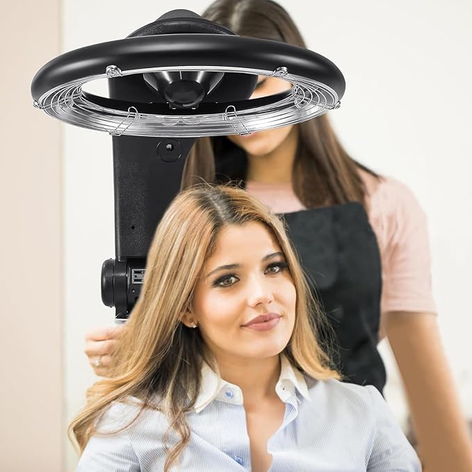3-in-1 Orbital Hair DryerProfessional Salon Standing Hair Dryerwith TowelUniform Temperature ControlUniversal Pulley BaseTelescopic Rod DesignProfessional Orbiting Infrared Hair Dryer
