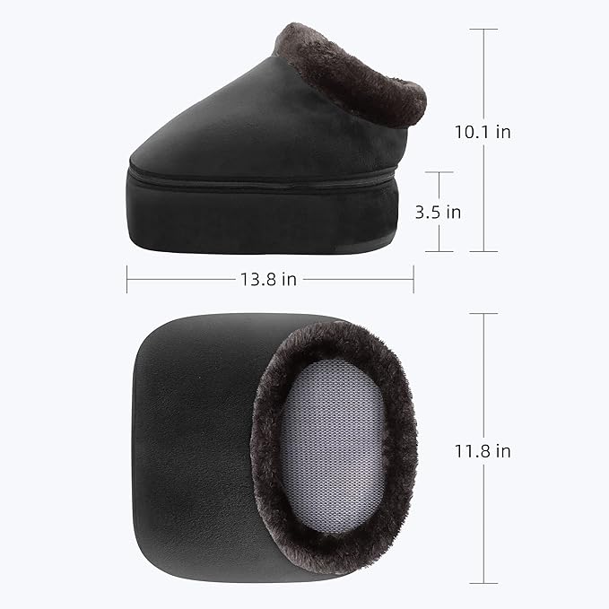 COMFIER Foot Warmer MassagerGifts for WomenMenShiatsu Foot Massager with Heat Electric Heating Pad for Back FeetBack Massager for Pain Relief(Black)