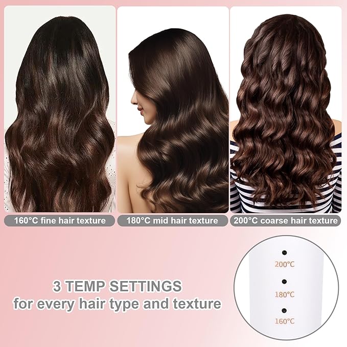 Automatic Curling Iron | Automatic Curling Iron Rotating | 1.25-inch Ceramic Curling Wand | Simple Safe Anti-scalding Long-Lasting 8-Second Timer | Lightweight and Portable Dual Voltage White