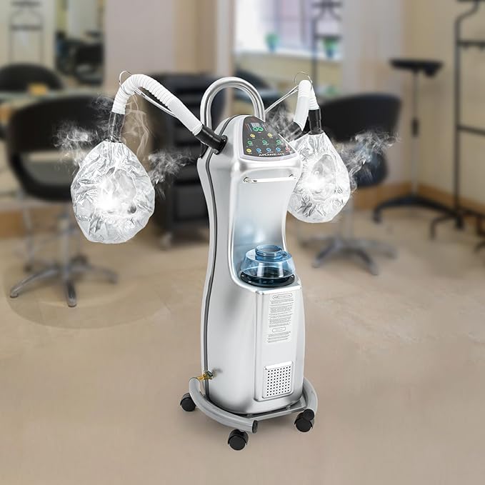 Standing Hair Steamer 650W Floor Stand Hair Treatment Machine Multifunctional Hair-Treatment Machine with Handles &amp External Water Bottle for Beauty Salons Homes