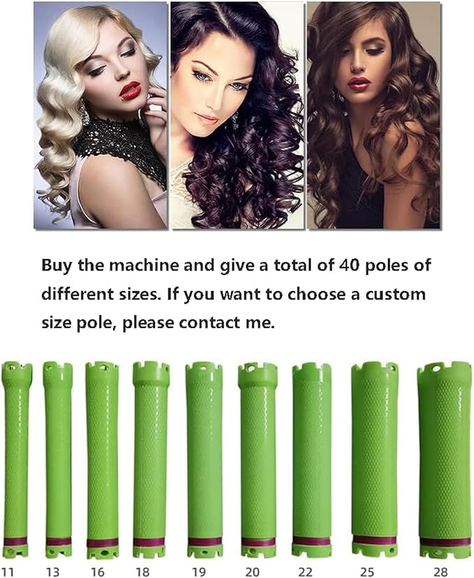 Digital Hair Perm Machine Hair Curler Roller with Cable Box Salon Styling Stand Device for Create Different Waves Hair Roller for Girls