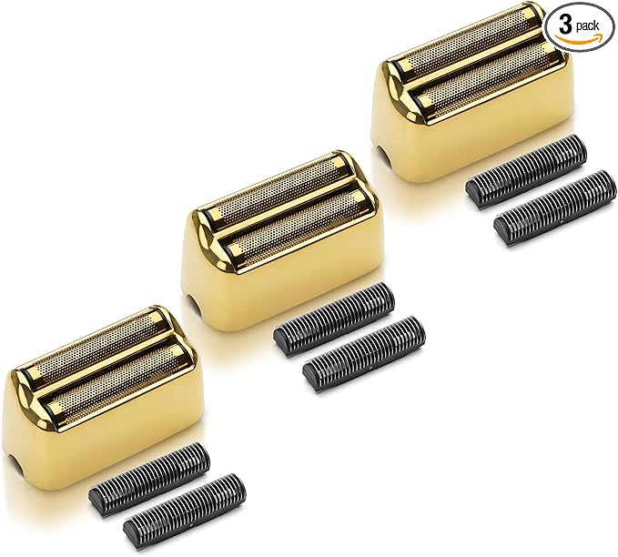 3 Pack Shaver Replacement Foil Compatible with Babyl*ss FXFS2G/FXFS2 Shaver Foil Replacement for Superior Shaving (Gold)