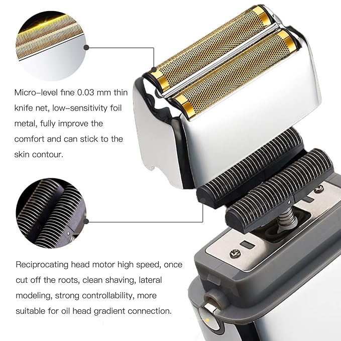 2-Pack Replacement Foil and Cutters Compatible for BaBylisPRO Double Foil Shaver Replacement Foil Compatible for BaBylisPRO FXFS2 Shaver - Silver