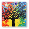 Digital Scale for Body Weight Highly Precision Bathroom Weight Scale 400 lbs with Backlit Display Personalized Scale for Home-Black Tree Silhouette Against Vibrant Rainbow Background