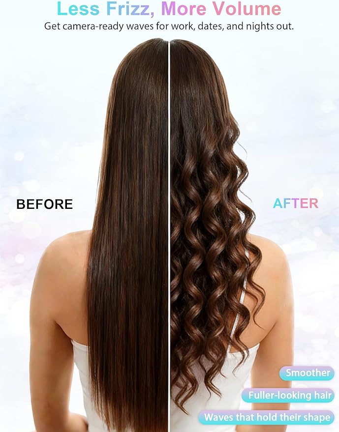 Professional 1 Inch Curling Iron with Clamp Hair Curler with Temp Dial 280-450°F Ceramic Coating for Long-Lasting Curls &amp Easy Styling Dual Voltage 100-240V