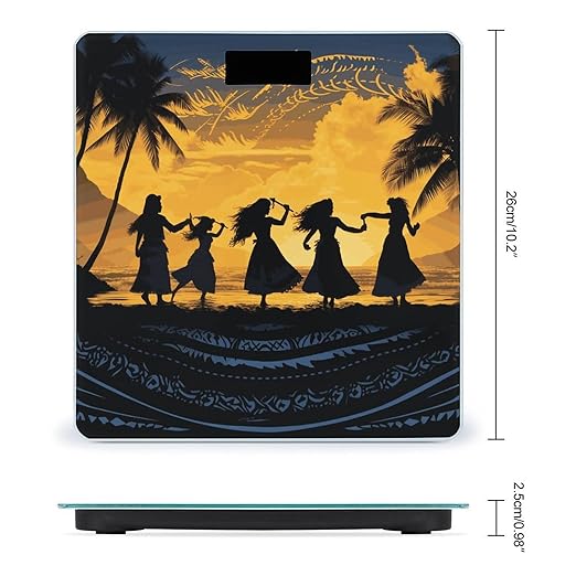 Five Silhouettes of Hawaiian Dance Bathroom ScaleHighly Accurate Digital Weighing Machine for People Bright LED Display Weight Scale for The Aldult Home Use