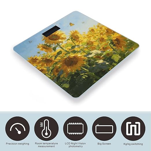 Floralsea Smart Scale for Body Weight Digital Bathroom Scale Toughened Glass Weight Scale with Large LCD Backlight Display High Precision Scales Weighing Machine