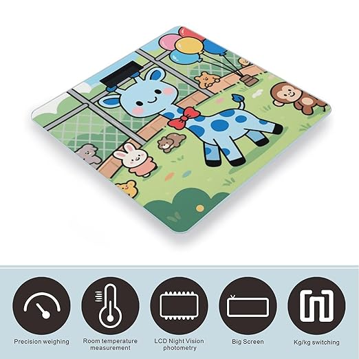 Cute Giraffe Weight Scale Cute Bathroom Scale for Body Highly Accurate Digital Weighing Machine for People Compact LCD Display Scales with Sturdy Toughened Glass Scales