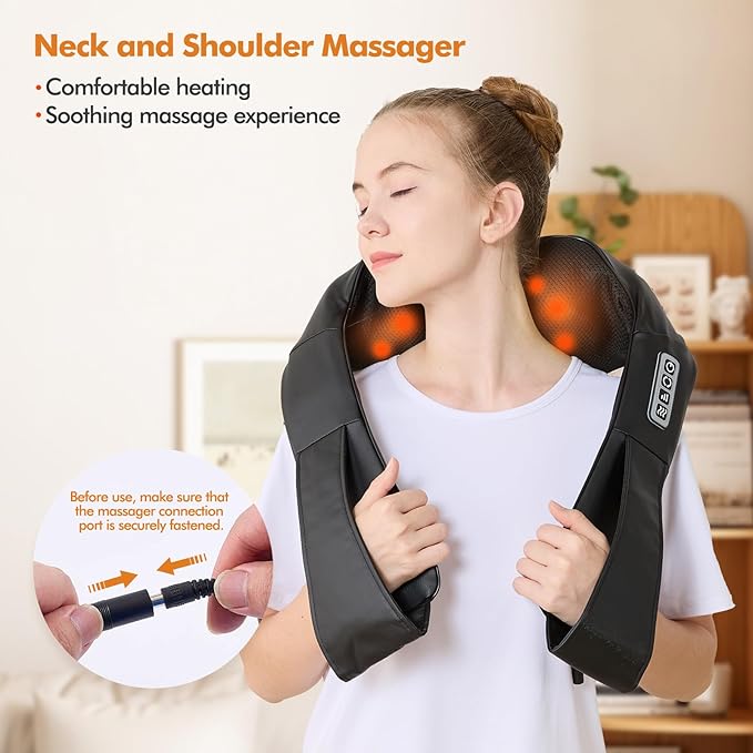 Neck and Shoulder Massager for Shoulder Massage and Neck Massage Shiatsu Neck Massager with Heat Shiatsu Back Massager for Office &amp Home Use Birthday Gifts for Him Her (Parents/Friends)