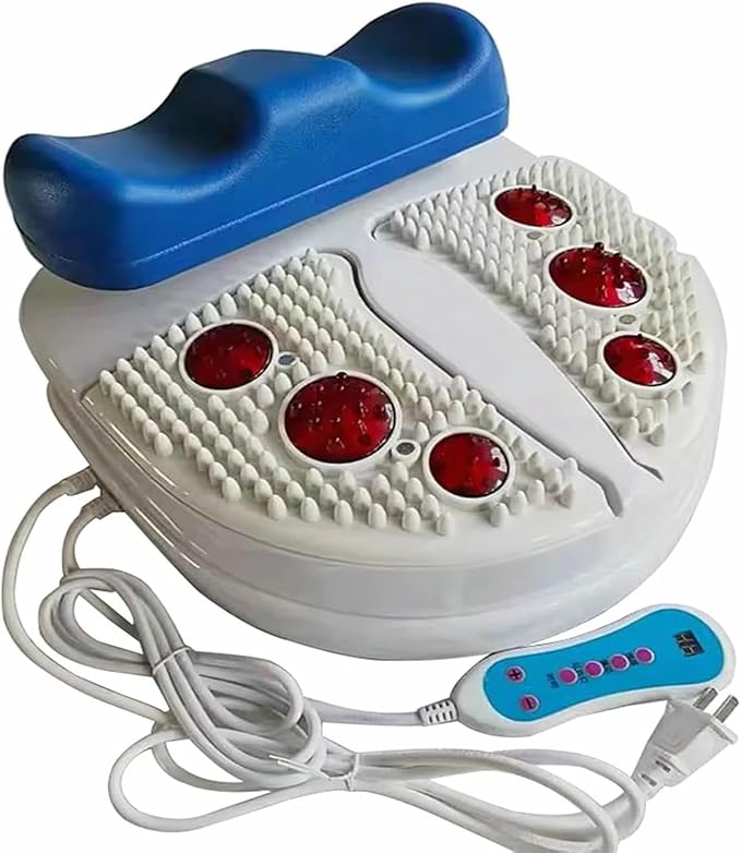 Foot Leg Massager10 Gear Speed AdjustableAdjustable Speed &amp Vibration for Muscle Relaxationwith Wire Control and Comfortable Padded Ankle Cradlefor Muscle Relaxation Blue
