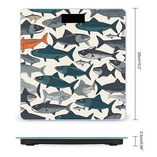 Fish Weight Scale for Body Weight Digital Bathroom Scale High Capacity Accurate Digital Weighing Scales and Easy-to-Read on Backlit LCD Display Scales