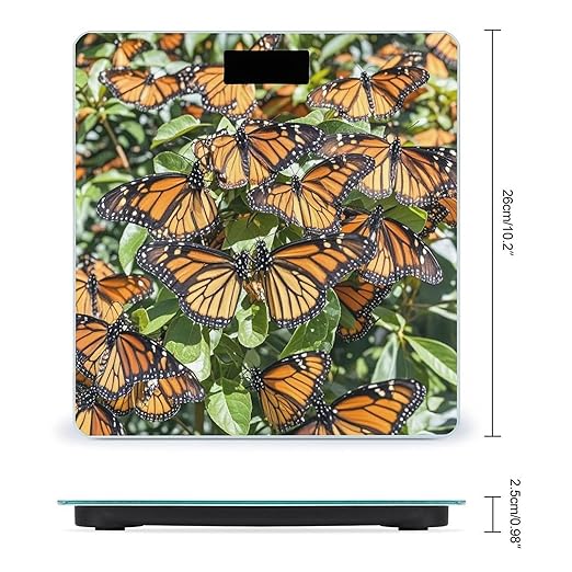 Heaps of Orange Monarch Butterflies Scale for Body Weight Smart Scales Digital Bathroom Scale High Precision Weighing Scales with Large Display Weighing Machine for People