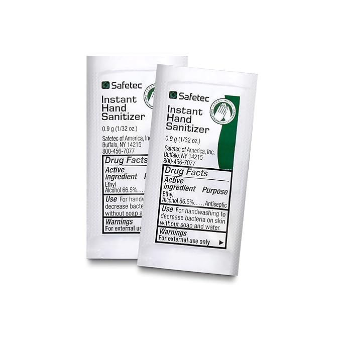 Safetec Hand Sanitizer in Fresh Scent .9 g. Pouch (25 ct. Box) - 36 Boxes/Case