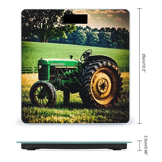 Old Tractor Scale for Body Weight Highly Accurate Digital Bathroom Body Scale Digital Bathroom Scales for People Anti-Slip Large LCD Display Smart Scales
