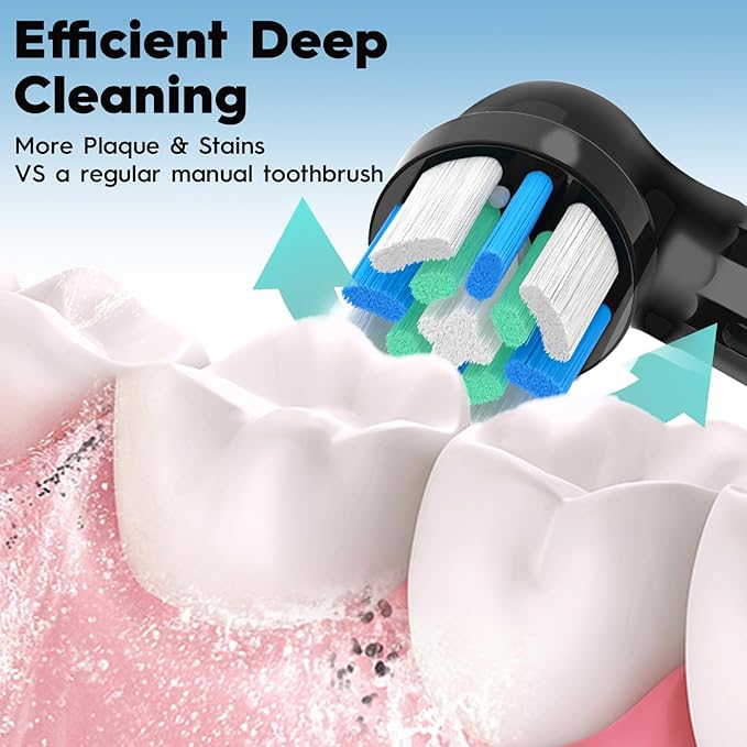 Replacement Heads Compatible with Oral B iO 3 4 5 6 7 8 9 10 Series Electric ToothbrushToothbrush Heads Compatible with Braun Oral B iO Replacement Heads with Medium BristlesBlack