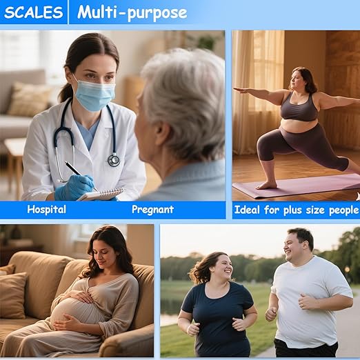 King Mills Extra Wide Heavy Duty Scale for Body Weight 300kg/660 Lb Bariatric Scale with Easy to Read External Digital DisplayGift for Plus Size Person Over 500lbs