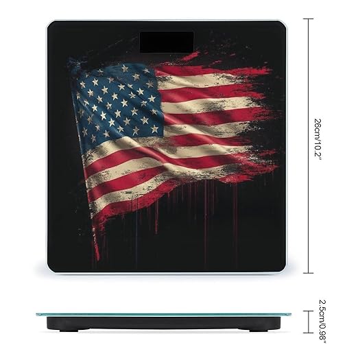 Smart Scale for Body Weight Automatic Switch Digital Bathroom Weighing Scale American Flag Art