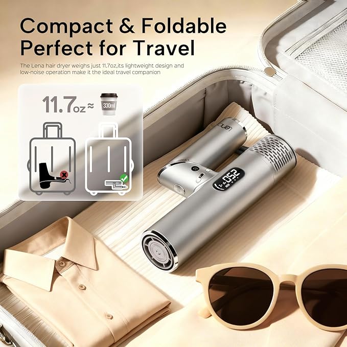 Foldable hair Dryer with Diffuser - 1600W Professional High Speed Blow Dryer with Comb100000RPM Fast Drysalon-quality results4 Temps &amp 3 SpeedsLow Noise Portable for Home &amp Travel &amp