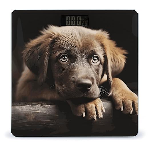 Puppies Dog Bathroom Scale for Body Weight Bathroom Weighing Scale with Backlit LCD Display Highly Accurate Measures Weight Up to 180kg