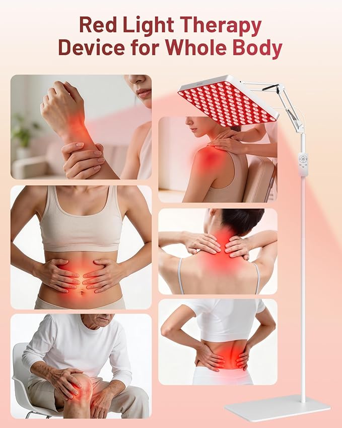 SUXIO Red Light Therapy for Face &amp Body 165 Red LED Therapy Lamp Red Light Therapy Panel with Remote Deep 660nm - 820nm Near Infrared Light Therapy for Body