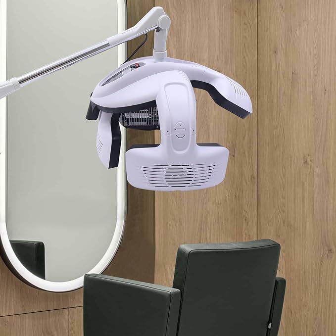 1500W Wall Mounted Hairdressing Dryer Orbiting Rotating Hair Processor with Timer Temperature Adjustable 30°C-80°C/86°F-176 ℉ for Perming Beauty Salon Spa Home Professional