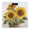 Alluring Sunflowers Summer Scale for Body Weight Precision Bathroom Weighing Scales with Back Lit LCD Display Sturdy Tempered Glass Body Weight Scales Digital Bathroom Scale 400lb