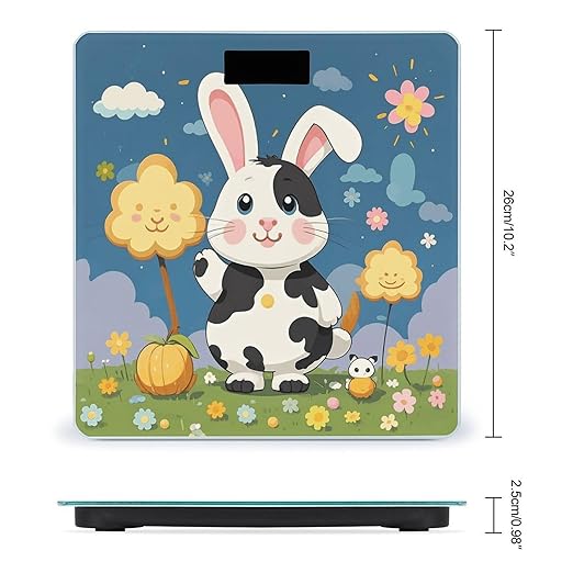 Cartoon Cute Bunny Smart Scale for Body Weight Accurate Bathroom Scale with LED Display Digital Weight Scales Weighing Machine High Precision Scales for Bath Home