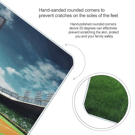 Green Baseball Field Backdrop Bathroom Scale for Body Weight Bathroom Weighing Scale with Backlit LCD Display Highly Accurate Measures Weight Up to 180kg