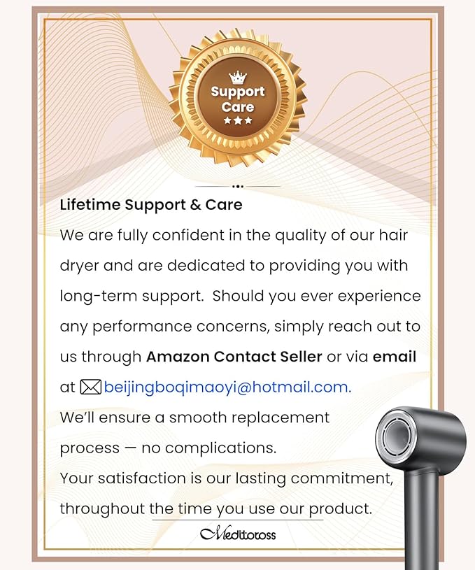 Hair Dryer Professional 140000 RPM High-Speed Brushless Motor Negative Ionic Low Noise Blow Dryer for Fast Drying Thermo-Control Quiet with Magnetic Nozzle for Home Travel Salon UseBlack