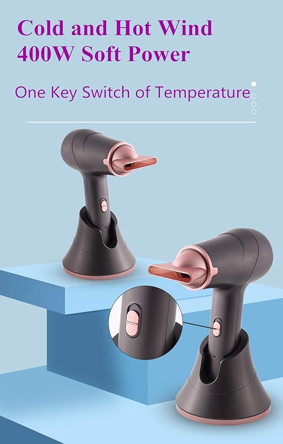Cordless Hair Dryers with Charging Base Portable Travel Hairdryer Rechargeable Handheld Blow Dryer 5000mAh Hot/Cold Air Wireless Hair Dryers Salon Styling Tool